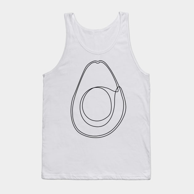 One Line Avocado Tank Top by huebucket